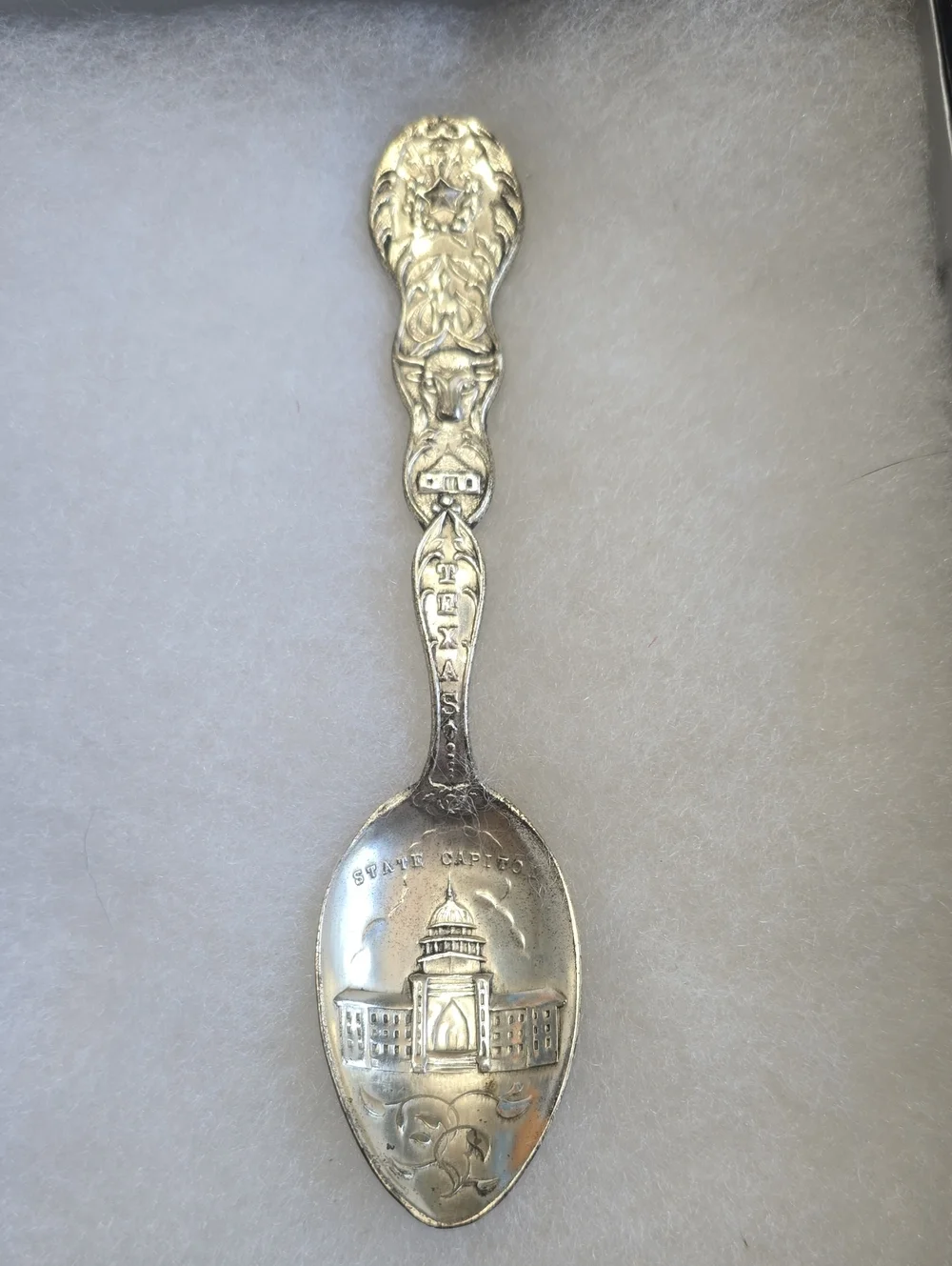 Vintage Silver State Capitol Souvenir Spoon - Silver Texas